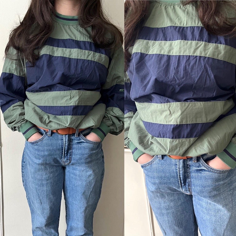 90s Vintage Catalina Casual Sportswear Nylon Blue & Green Windbreaker Pullover